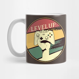 Gaming Level Up Nerds Vintage Retro Style Design Mug